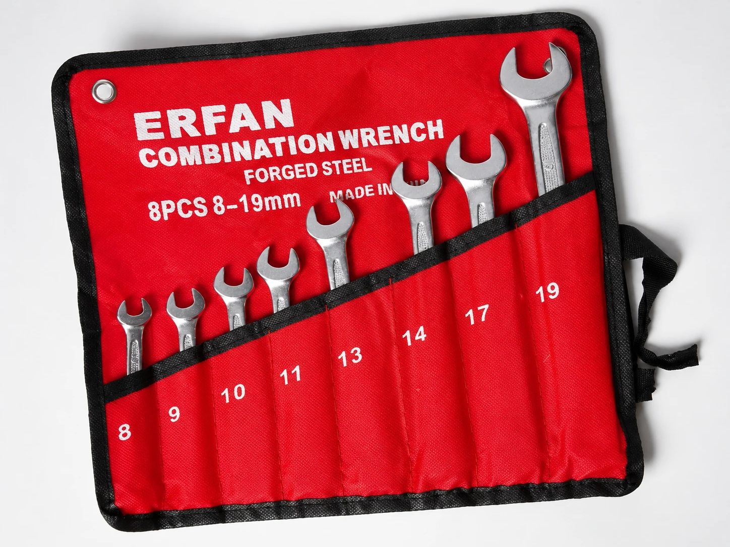 آچار یکسر تخت و یکسر رینگی عرفان مجموعه 8 عددی